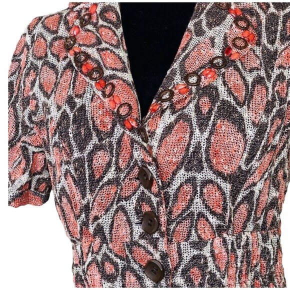 Alberto Makali Women's Button-Up Short Sleeve Blazer Jacket W/Unique Pattern S - Picture 4 of 7